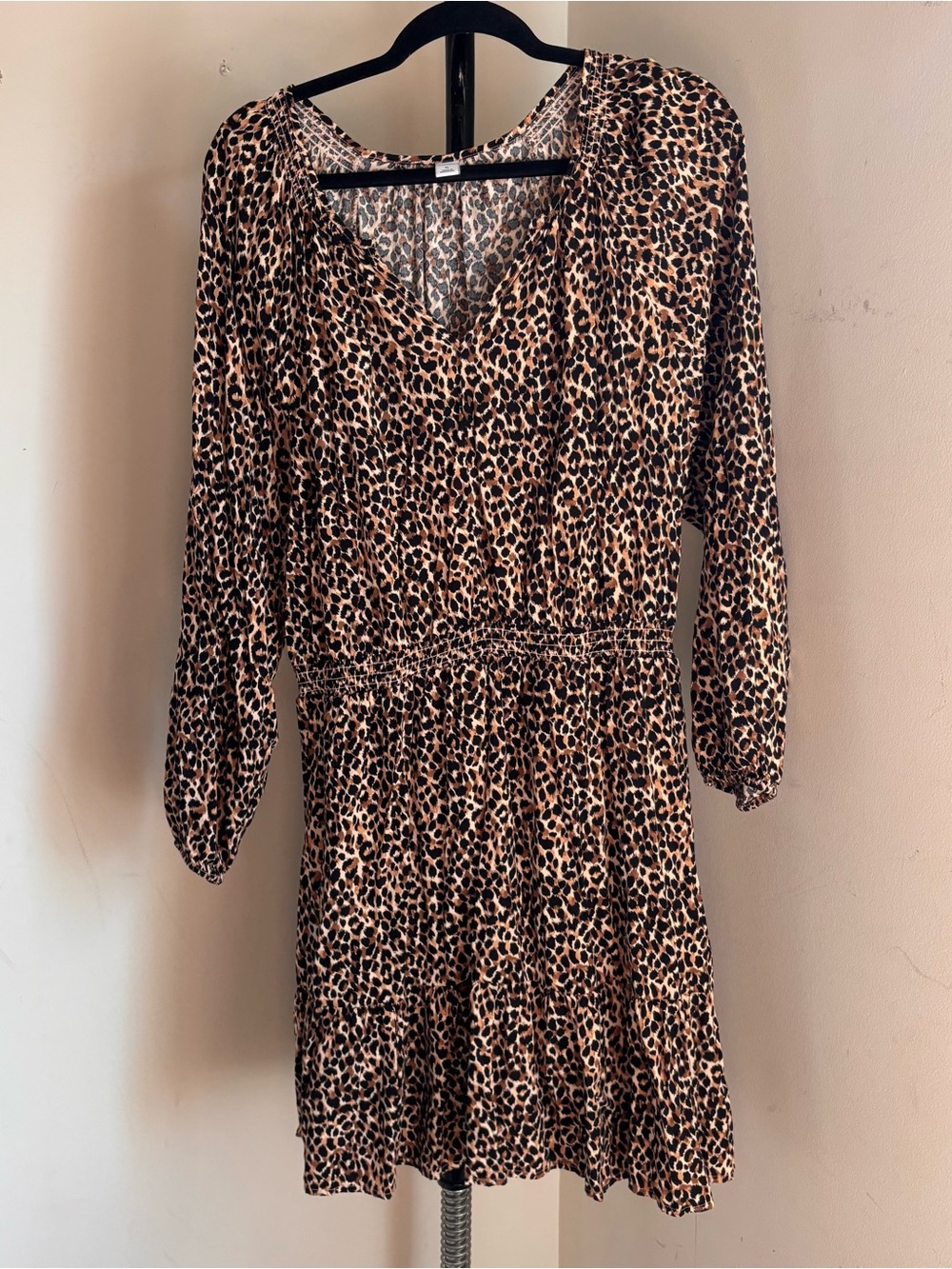 Old Navy Leopard Print Long Sleeve Dress - Brown, Black